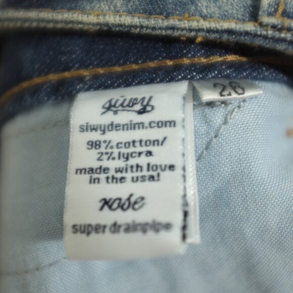 SIWY rose Jean Shorts Cutoff Decorative Sweater Patches Front Side Zipper - Picture 6 of 7